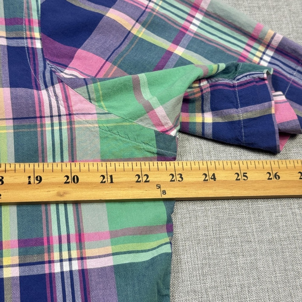 Ralph Lauren Madras Plaid  Short Sleeve Button-Down Shirt Mens Large Multicolor - Picture 5 of 9